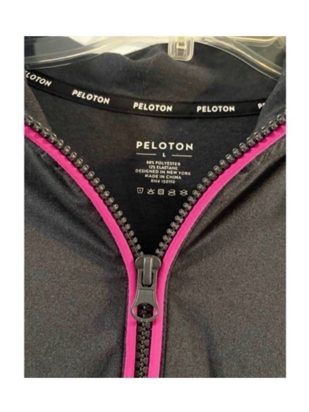 PELOTON Grey Quarter Zip Athletic Sweatshirt Size Large - Picture 6 of 9